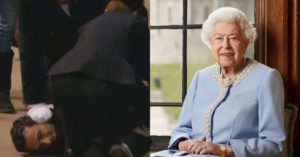 Homem - caixão Rainha Elizabeth II